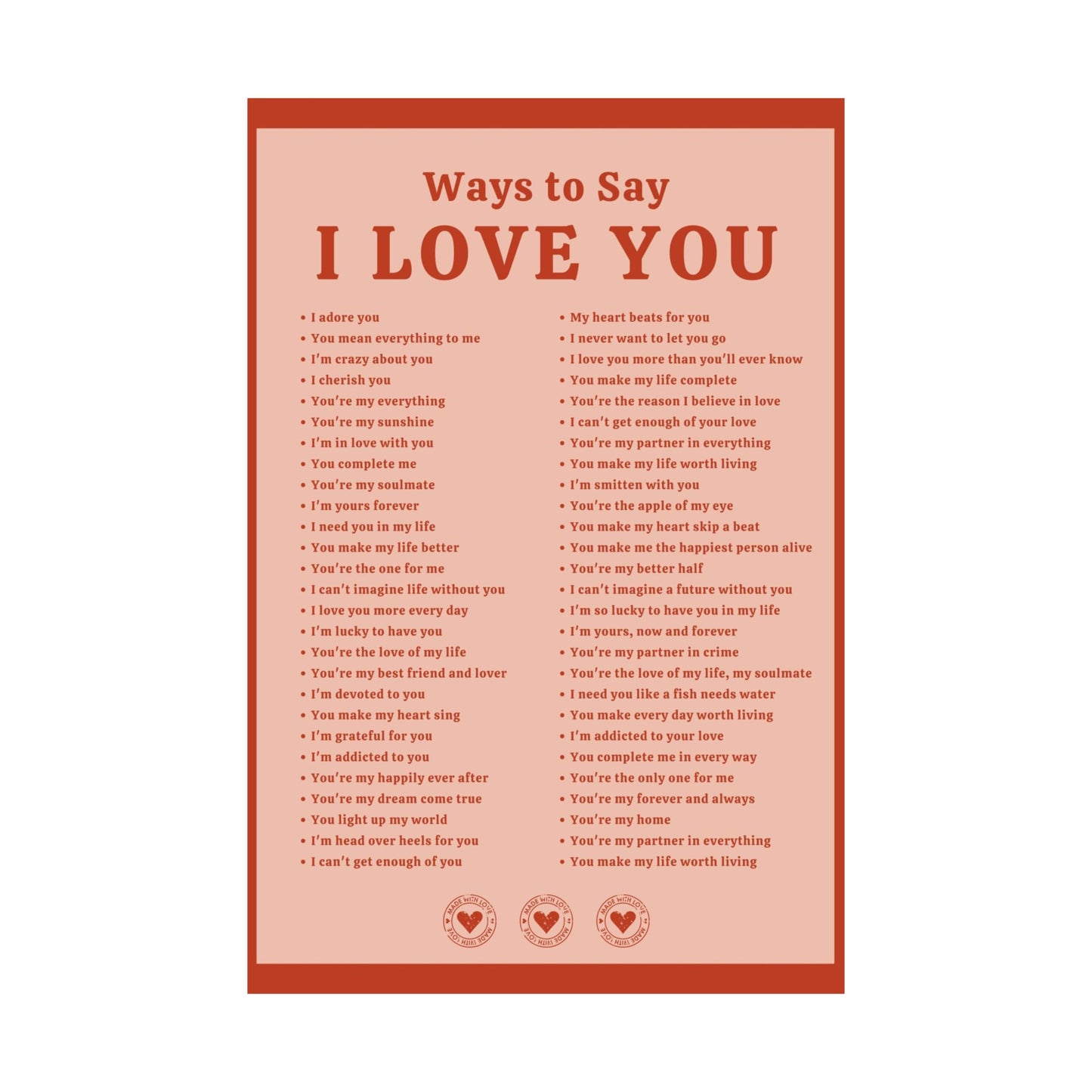 Ways to Say I Love You Poster