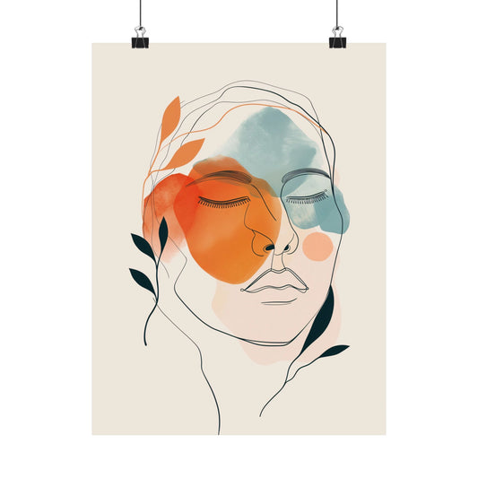 Abstract Stylized Face Canvas