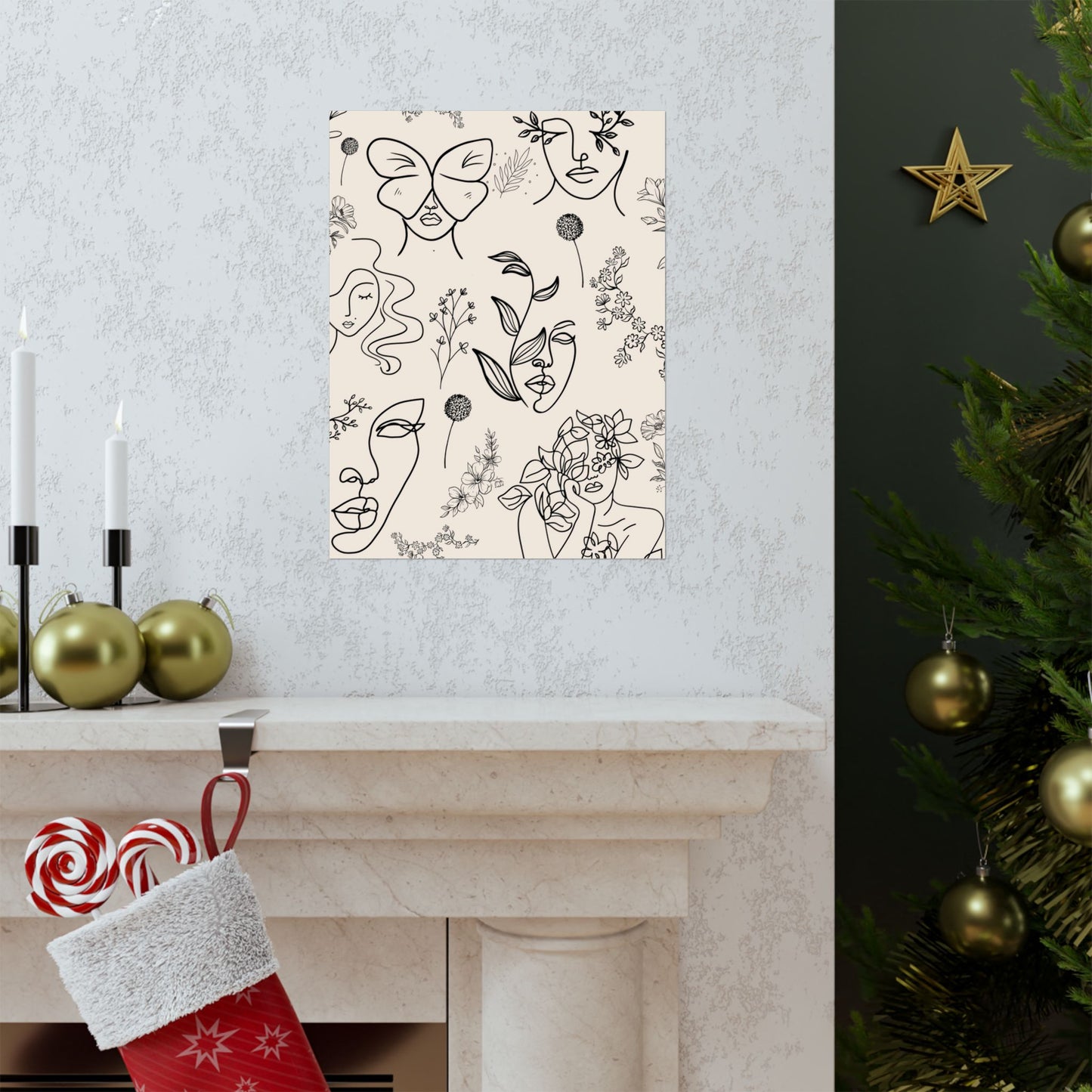 Floral Doodles Of Women Poster