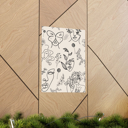 Floral Doodles Of Women Poster