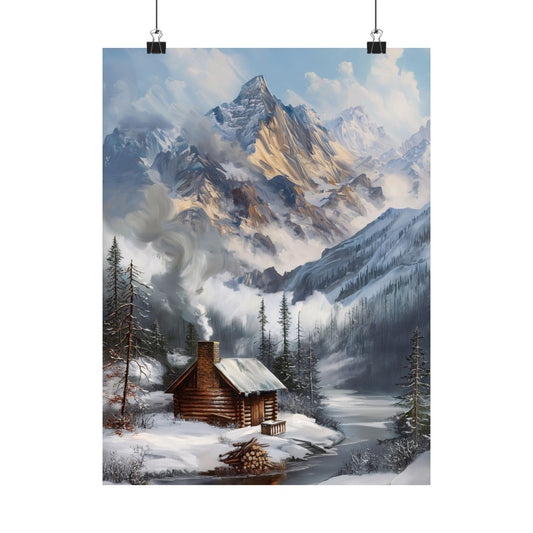 Snowy Mountains Art Poster