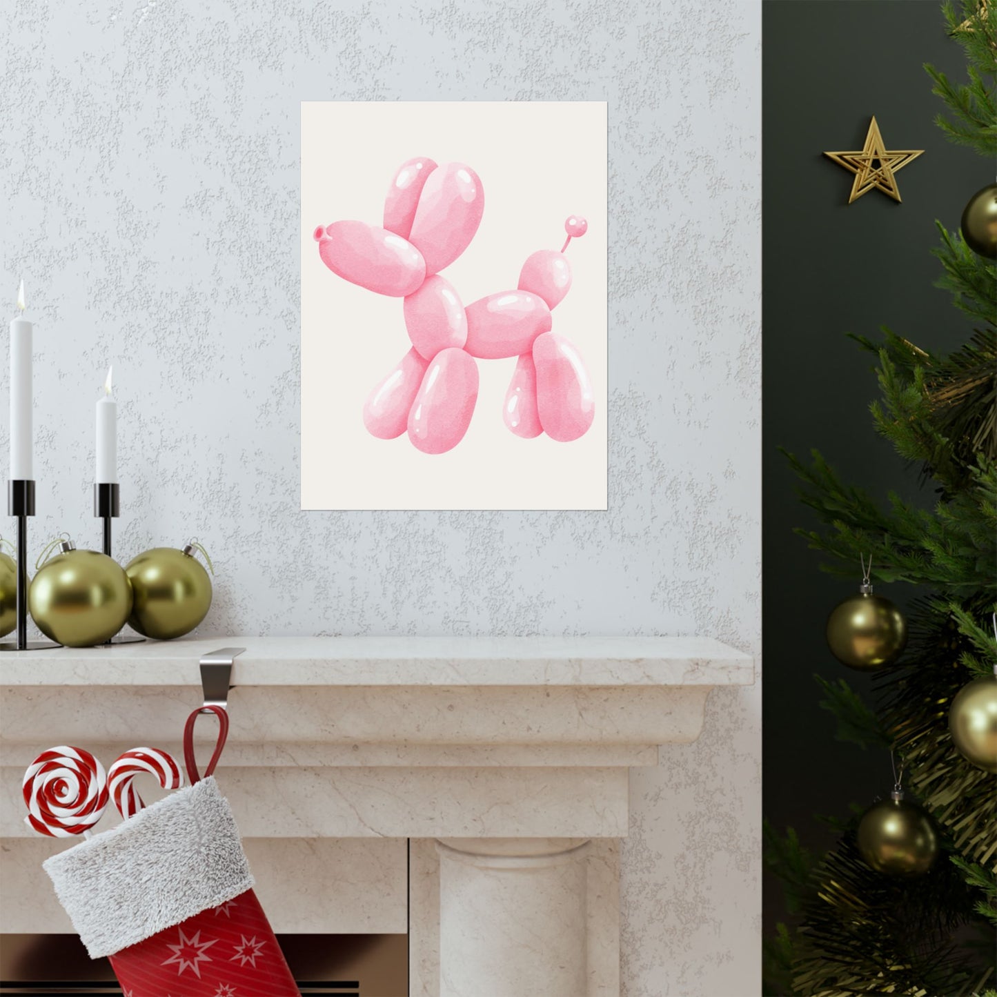 Pink Balloon Dog Poster