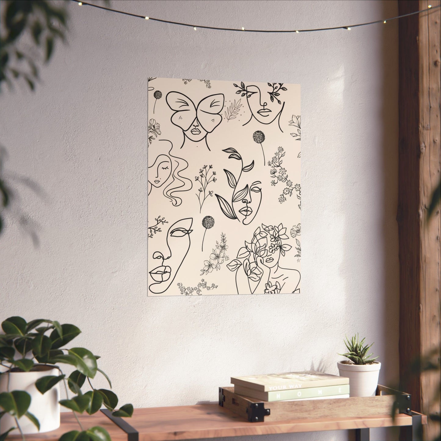 Floral Doodles Of Women Poster