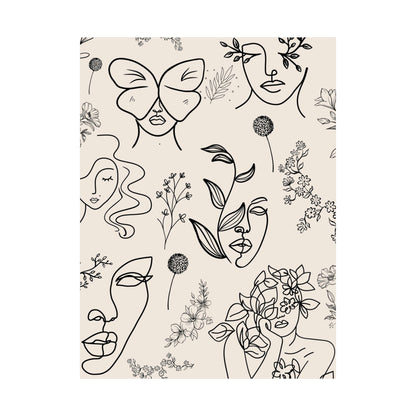 Floral Doodles Of Women Poster