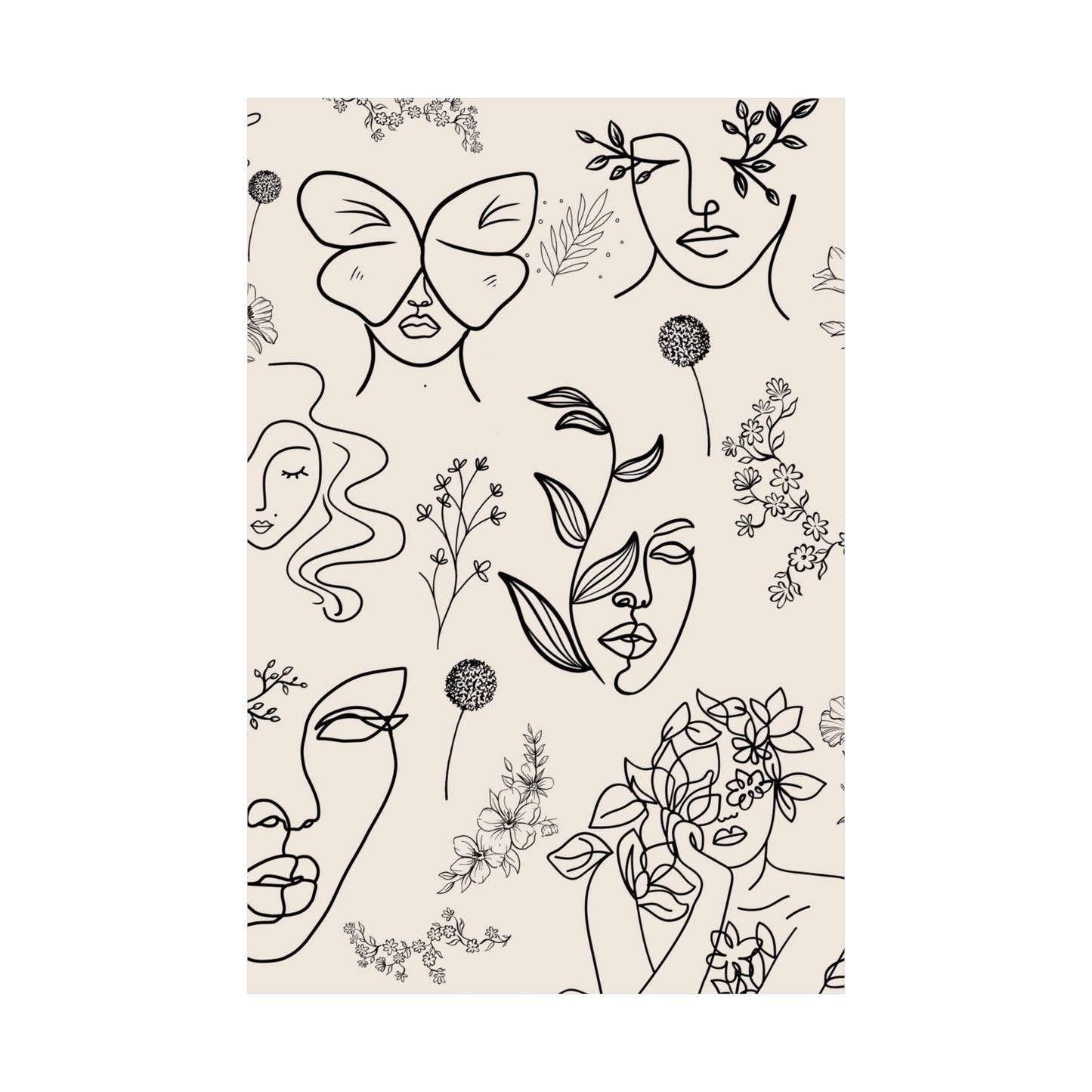 Floral Doodles Of Women Poster