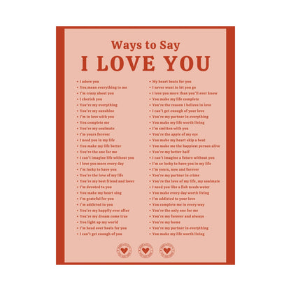 Ways to Say I Love You Poster