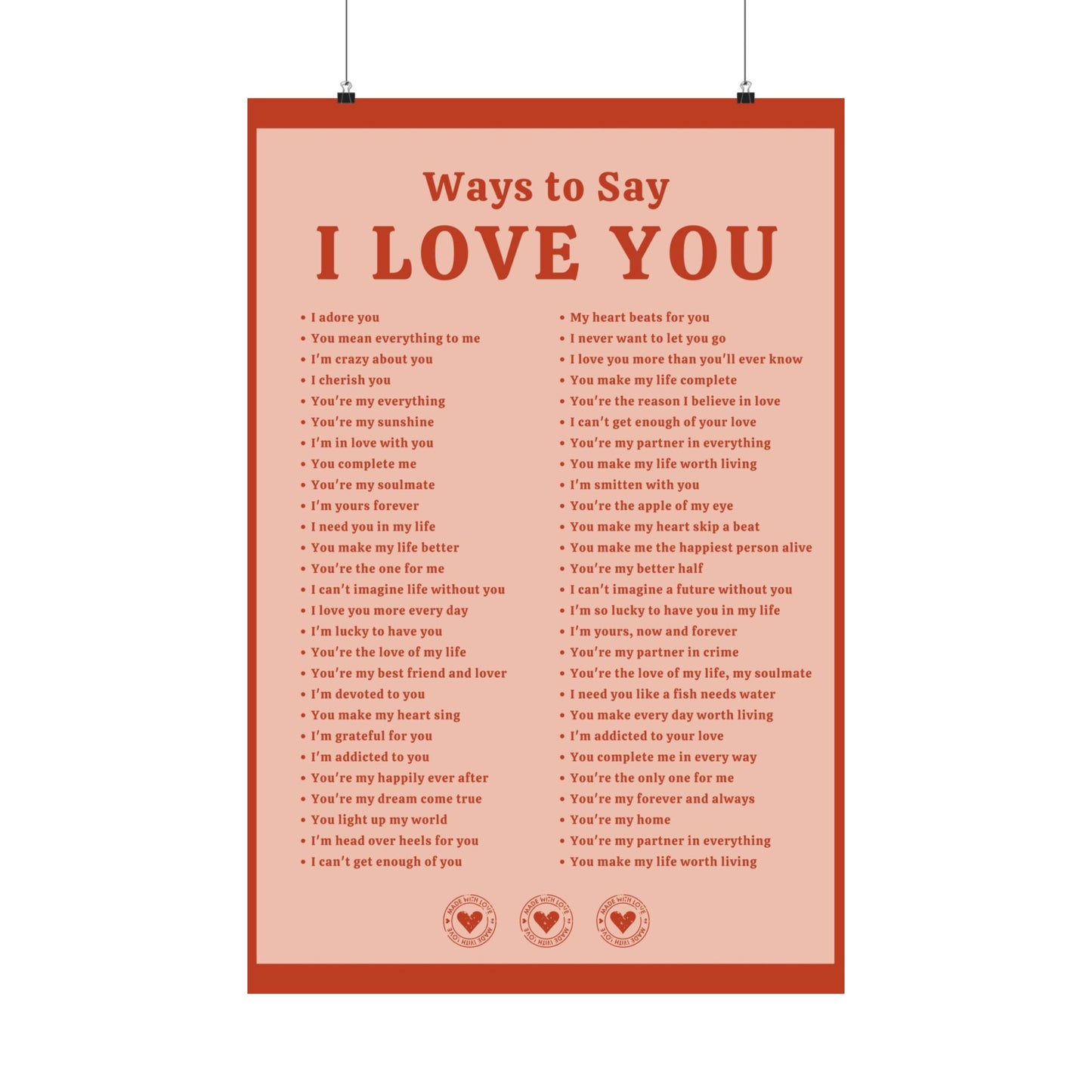 Ways to Say I Love You Poster