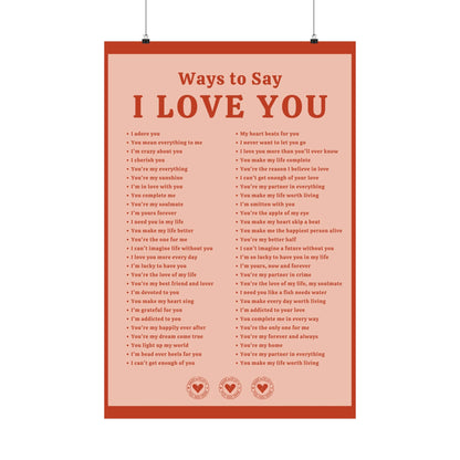 Ways to Say I Love You Poster