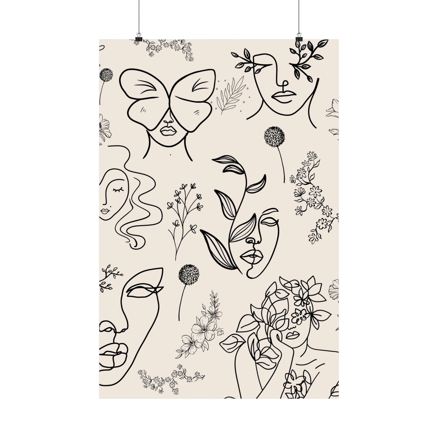Floral Doodles Of Women Poster