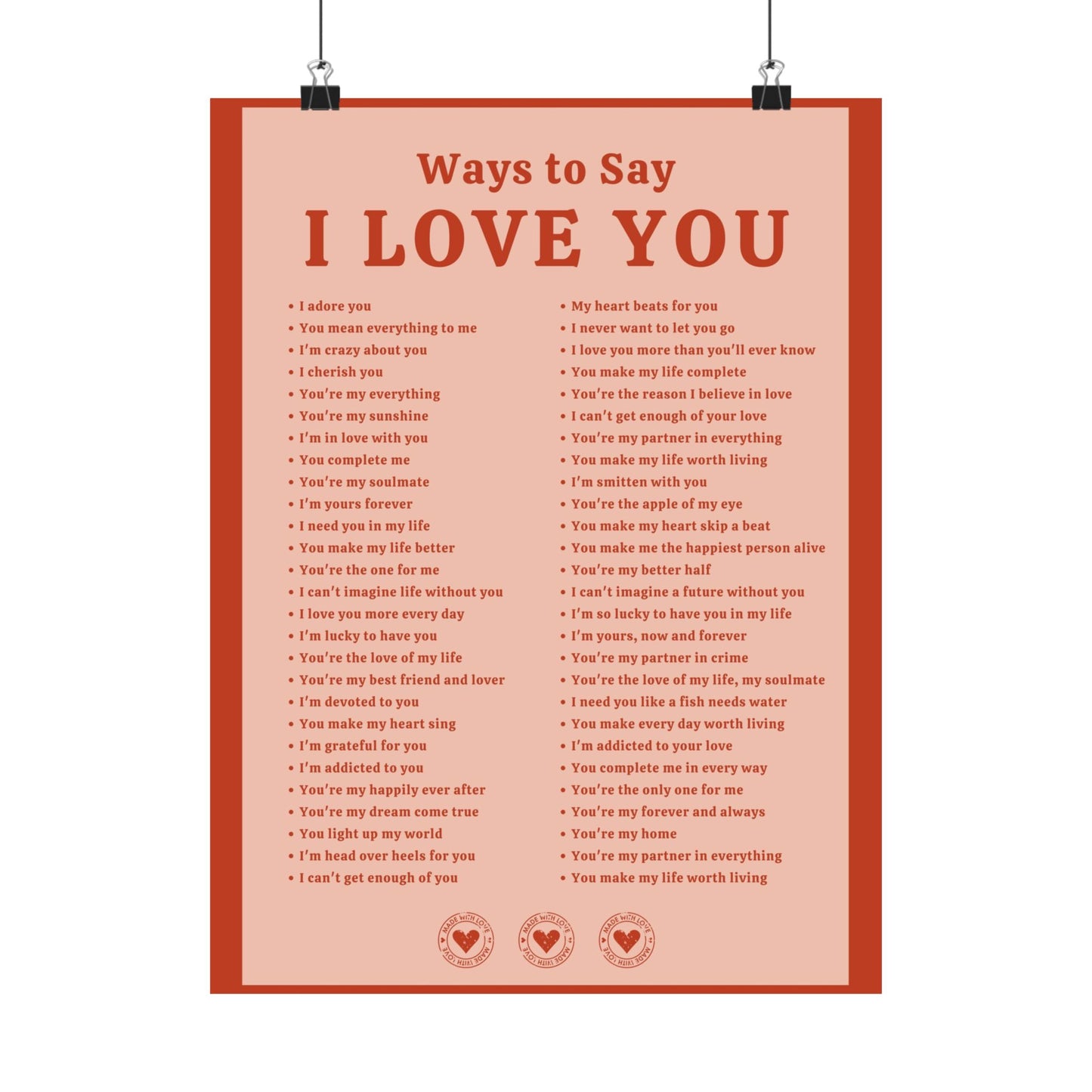 Ways to Say I Love You Poster
