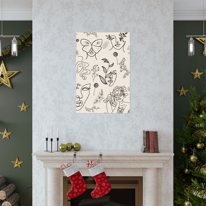 Floral Doodles Of Women Poster