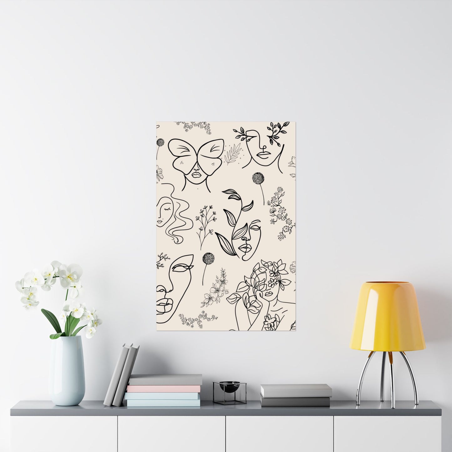 Floral Doodles Of Women Poster