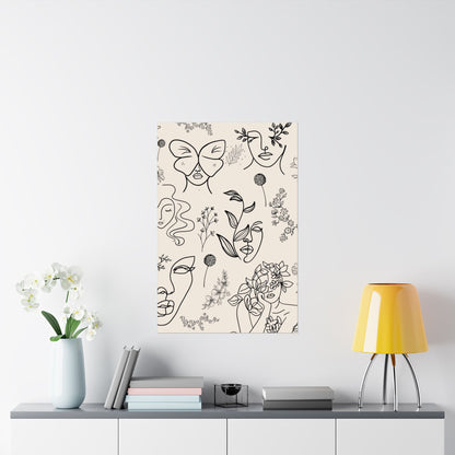 Floral Doodles Of Women Poster