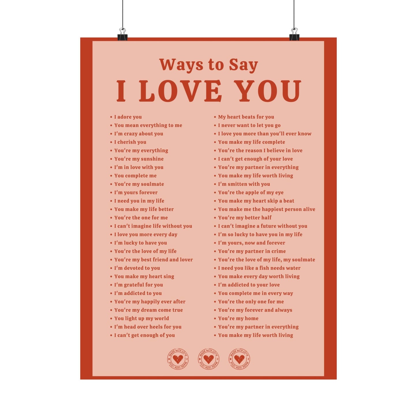 Ways to Say I Love You Poster