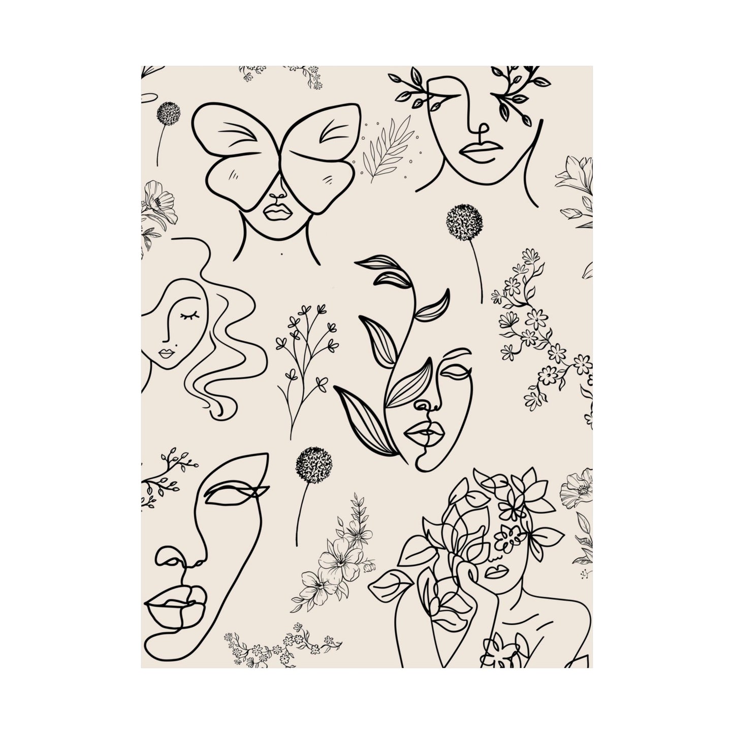Floral Doodles Of Women Poster