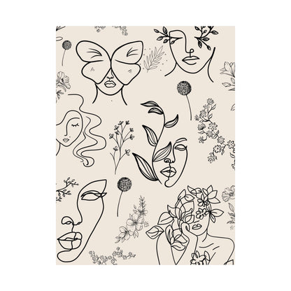 Floral Doodles Of Women Poster