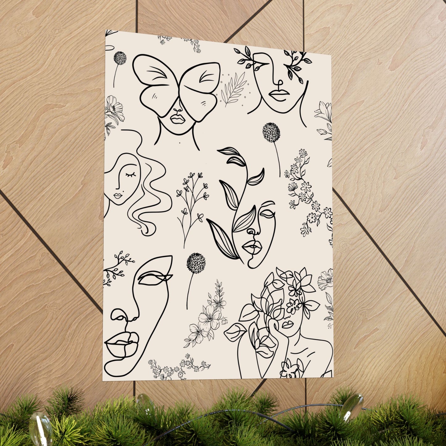 Floral Doodles Of Women Poster