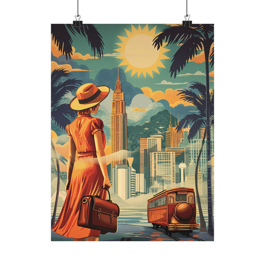 A Lady Waiting For Train Canvas