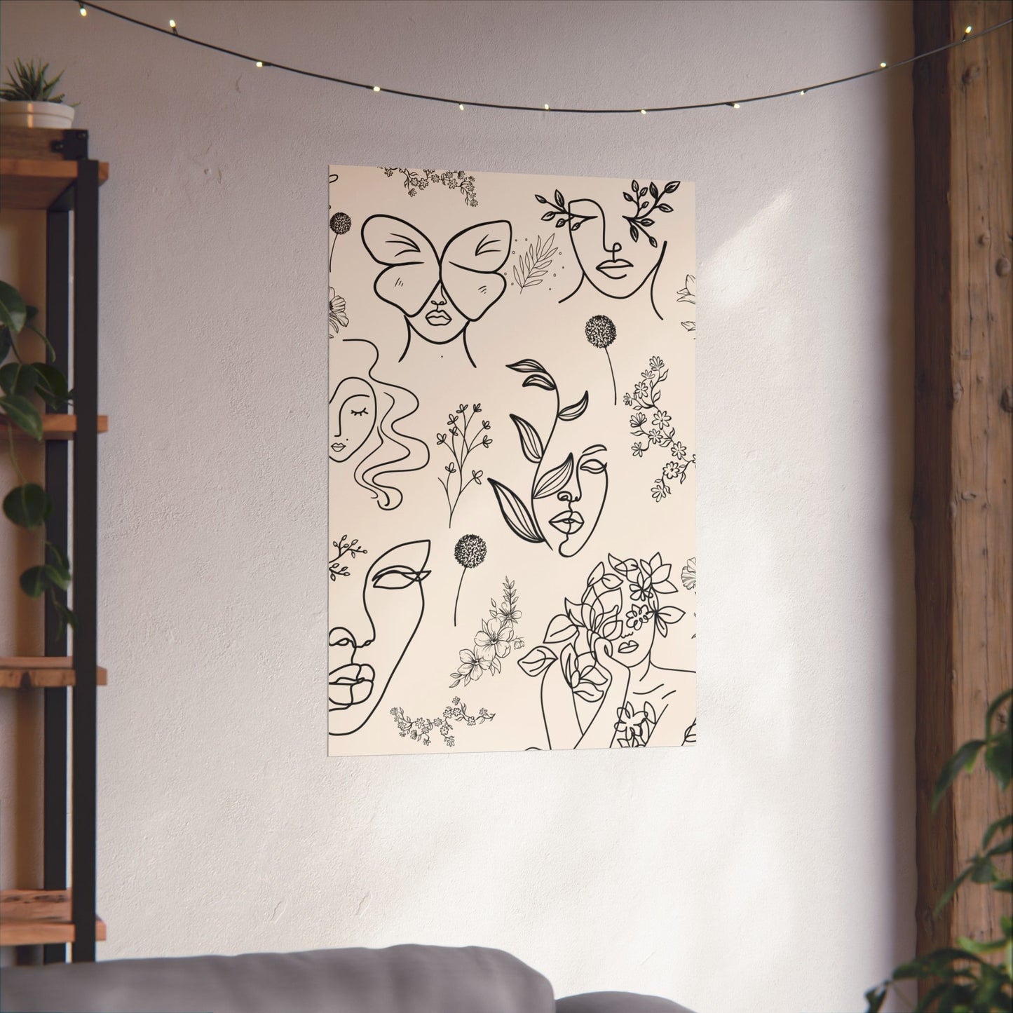 Floral Doodles Of Women Poster