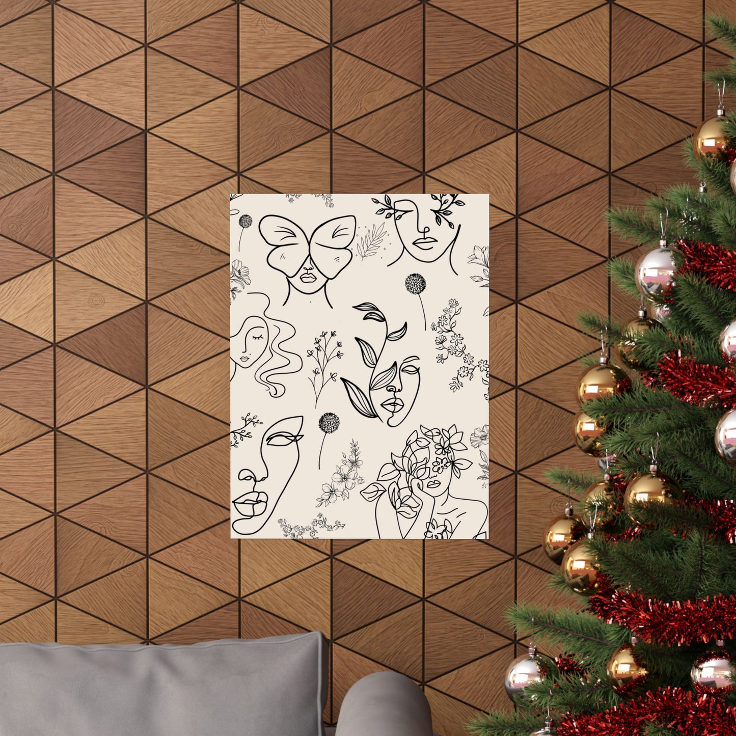 Floral Doodles Of Women Poster