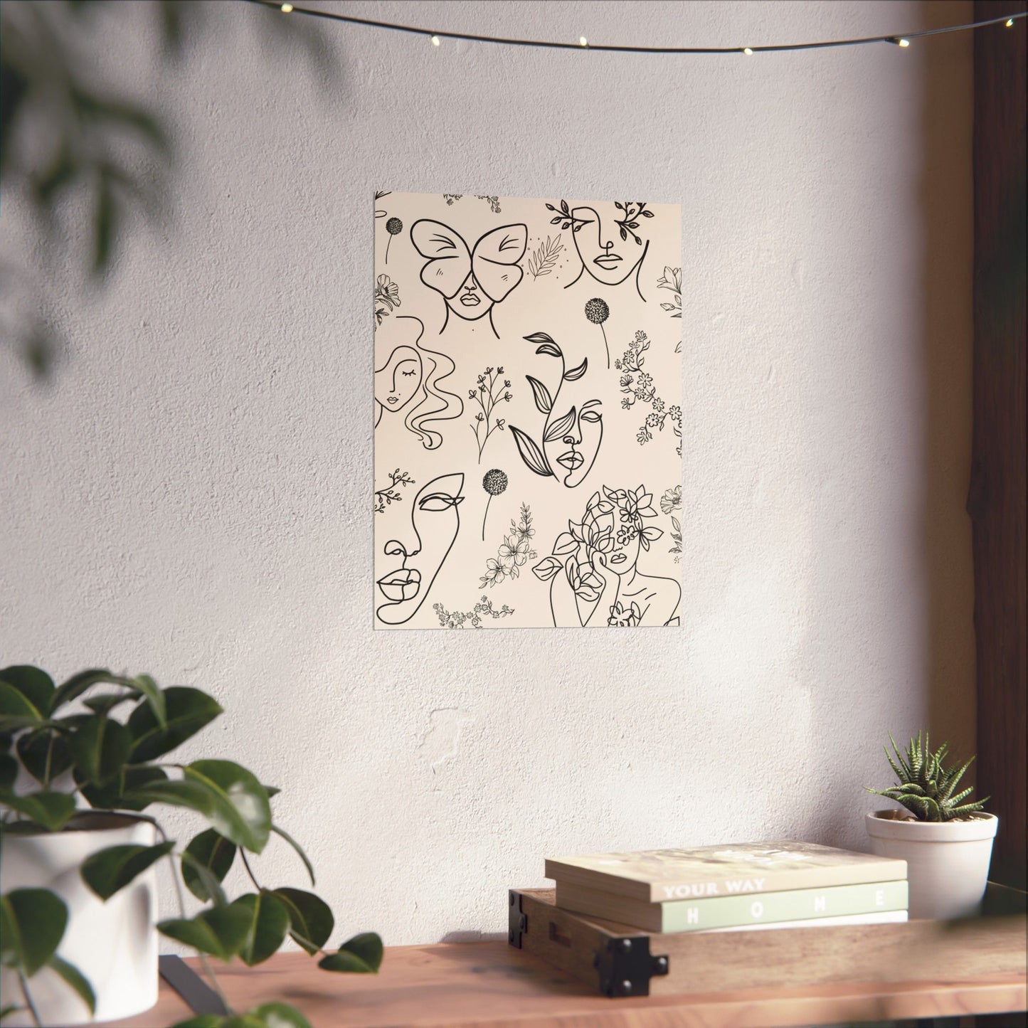 Floral Doodles Of Women Poster