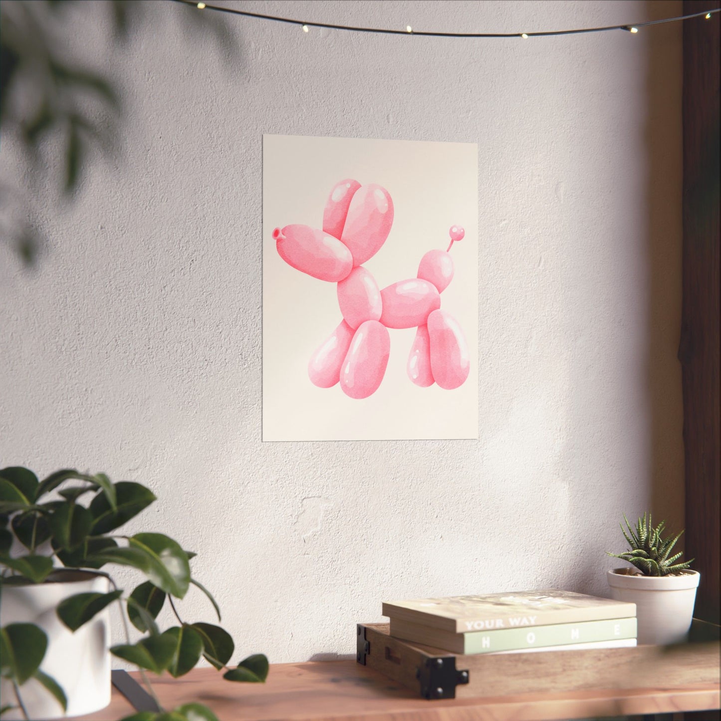Pink Balloon Dog Poster
